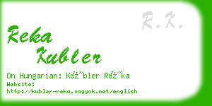 reka kubler business card